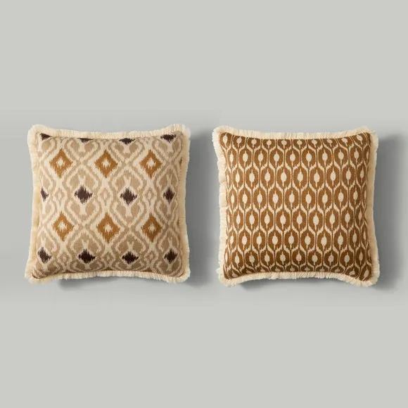 Pack of 2 Remade Global Square Cushions 3