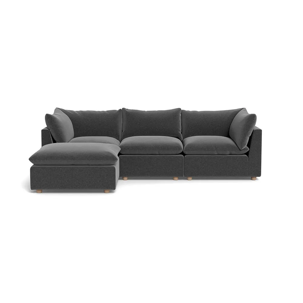 Heal's Astrid Left Hand Facing Corner Sofa Melton Wool Granite Natural Beech Feet 1