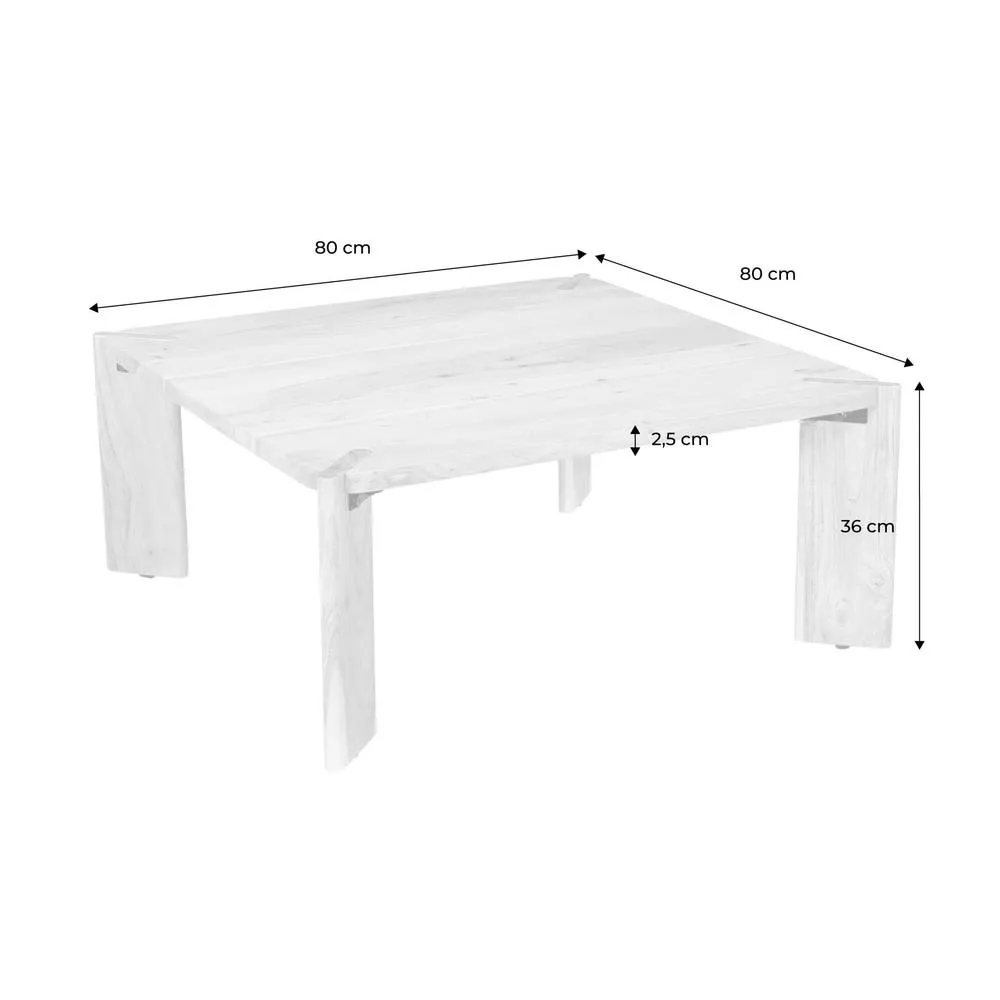 sweeek Exotic Square Solid Wood Coffee Table in Dark Brown 6