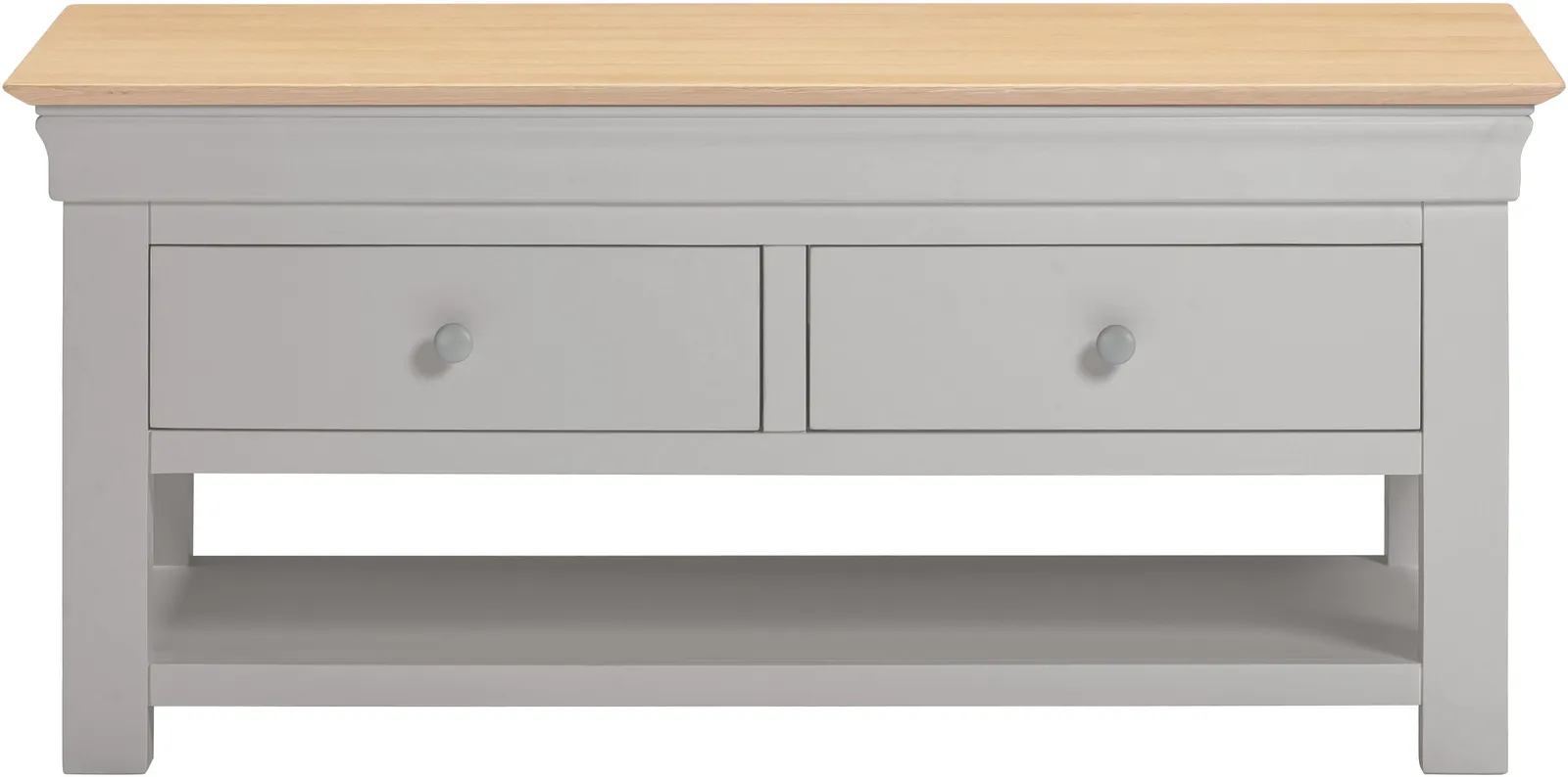 Seconique Bordeaux 2 Drawer Coffee Table (Fully Assembled) in Light Grey 3
