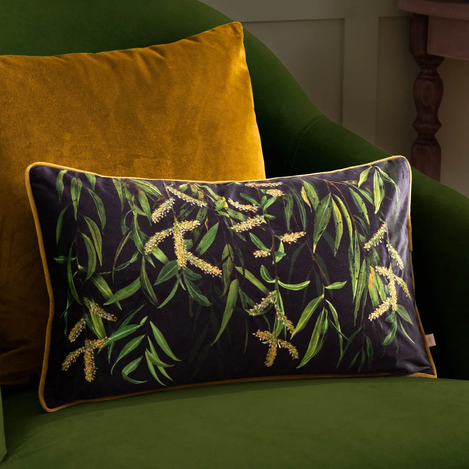 Wylder Nature Braywick Willow Velvet Piped Cushion