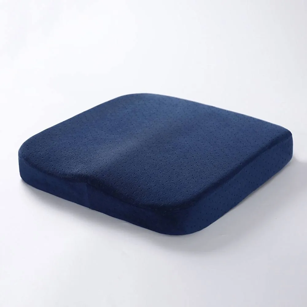 Obasyhig Square Slow Rebound Memory Foam Cushion in Dark Blue