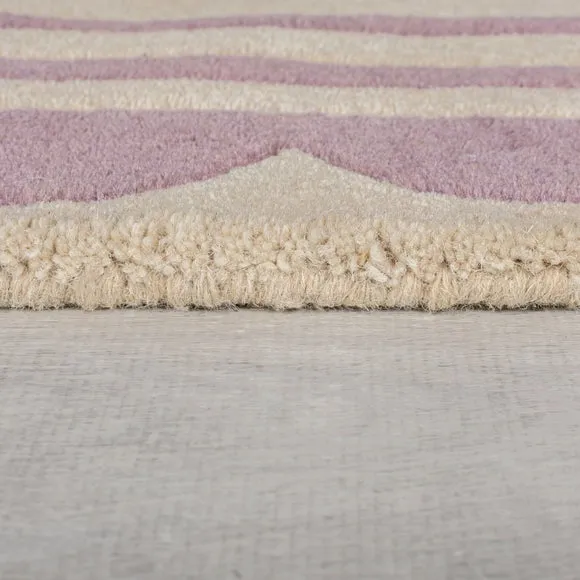 Lois Scallop Border Wool Circle Rug 3