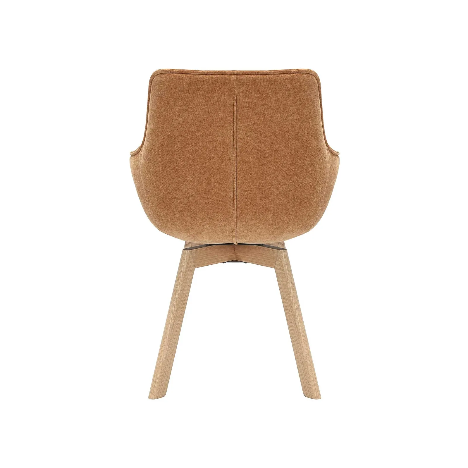 Jasper Dining Armchair With 360 Swivel, Orange Fabric | Barker & Stonehouse 4