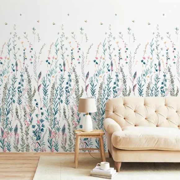 Whimsical Botanical Wall Mural 2