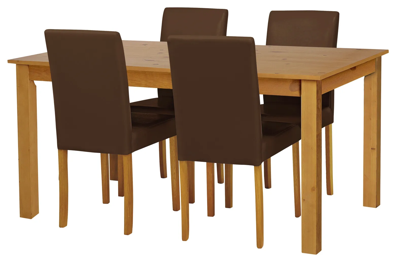 Habitat Ashdon Solid Wood Table & 4 Chocolate Chairs