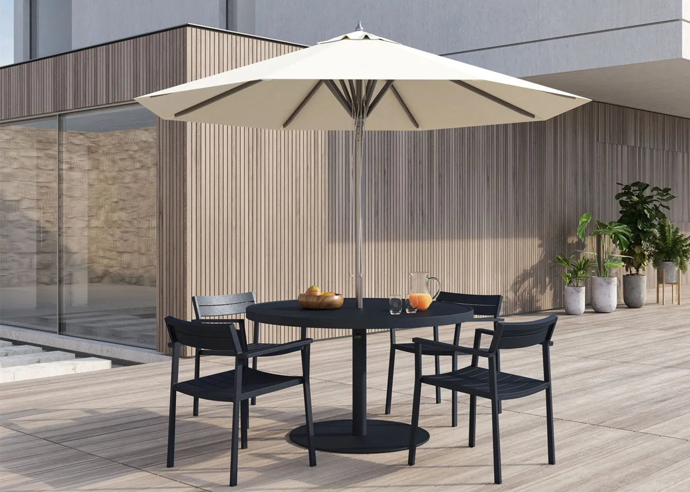 Case Eos Pedestal Circular Outdoor Dining Table Black 3