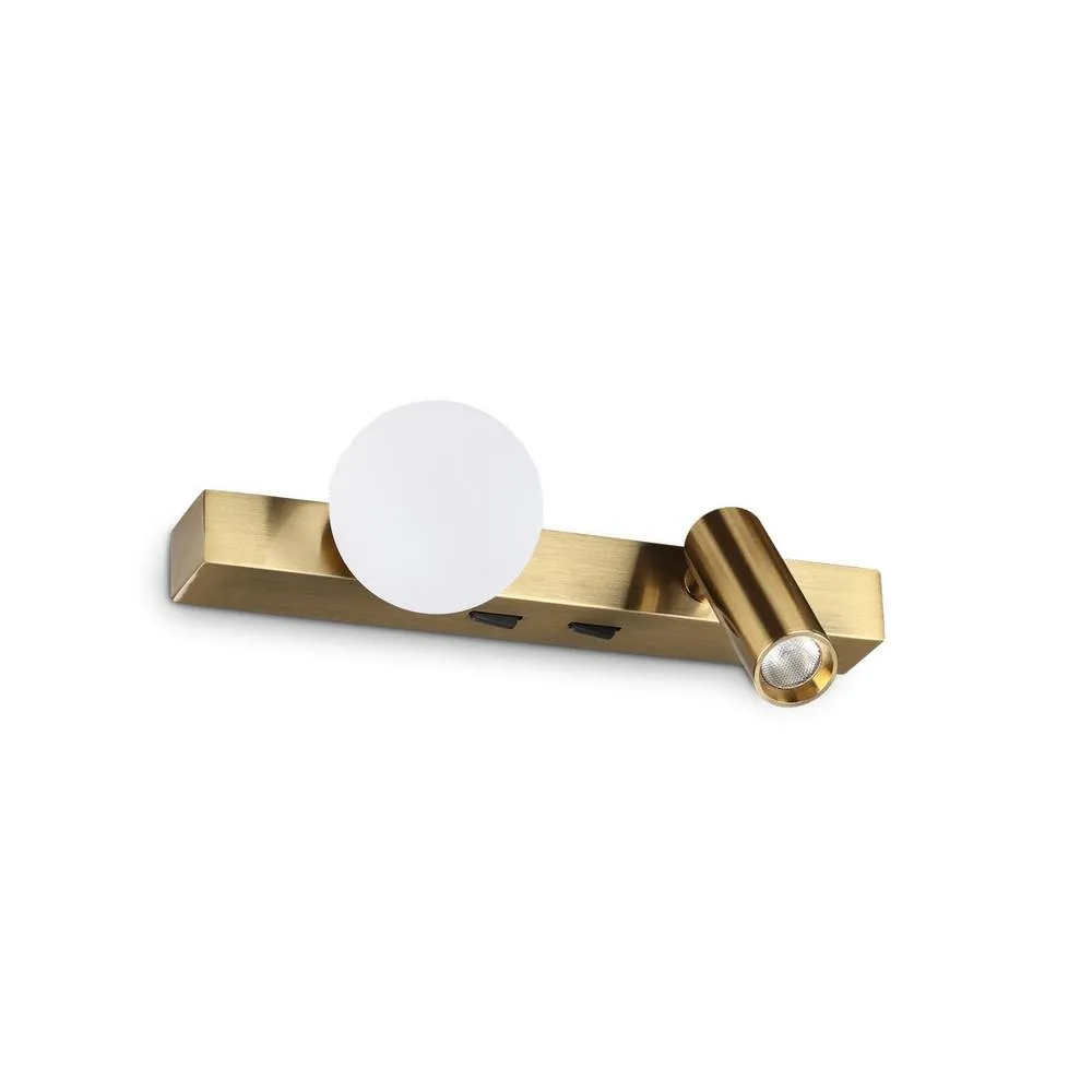 Netlighting Ping Pong Reading Wall Light Brass 3000K in Gold