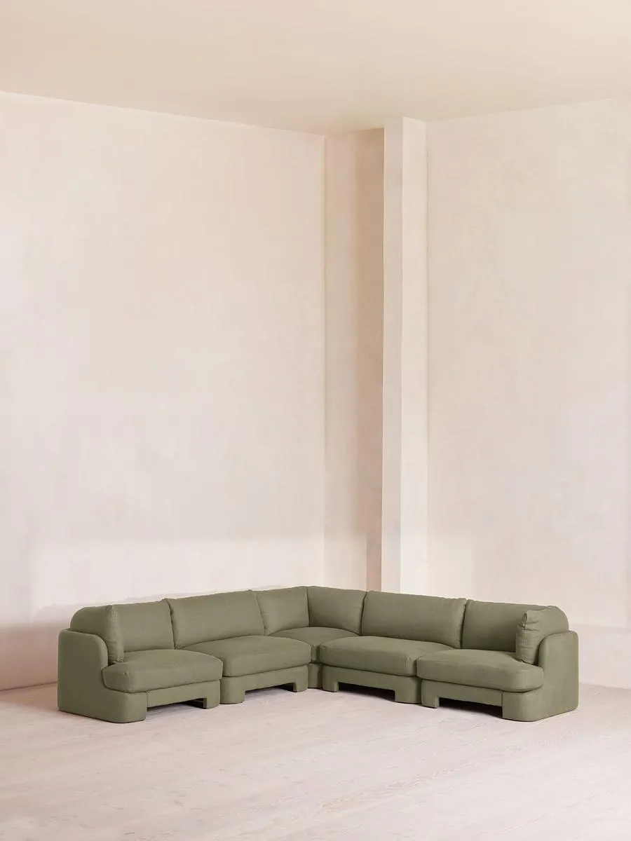 Odell Deeper Sit Modular Sofa, Corner Sofa, Linen, Sage