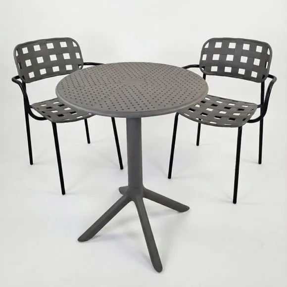 Bergen Round Bistro Table with 2 Karin Armchairs 2