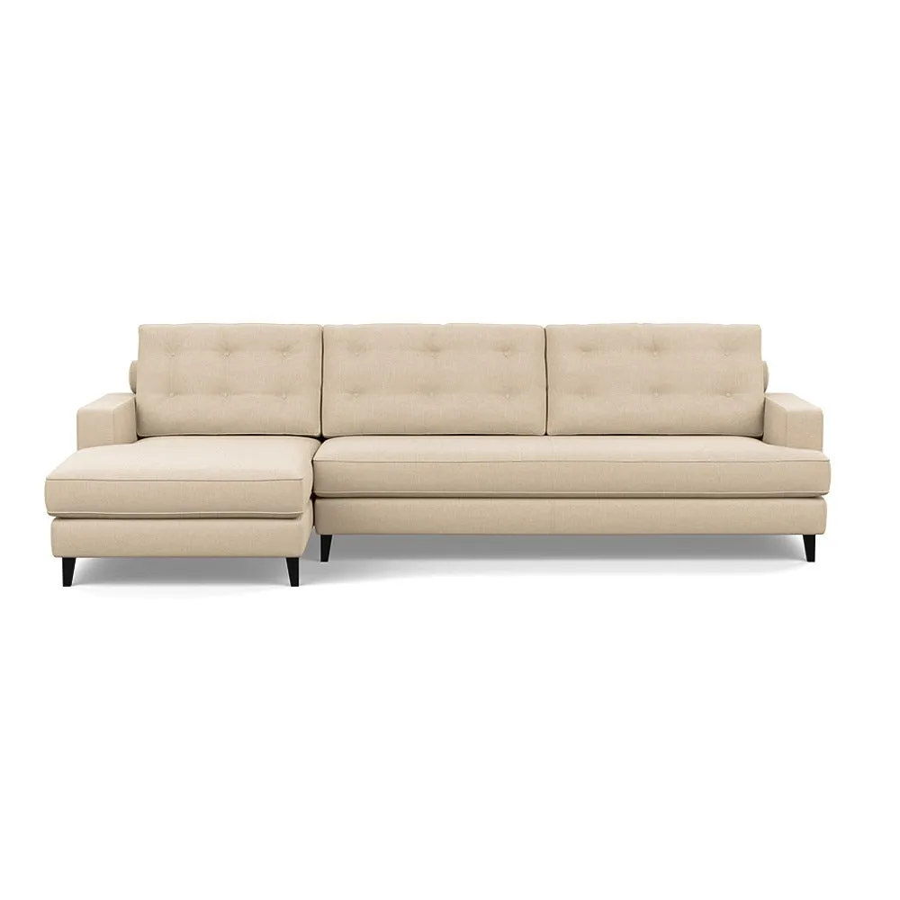 Heal's Mistral Left Hand Facing Corner Sofa Brushed Cotton Mist Black Feet 1
