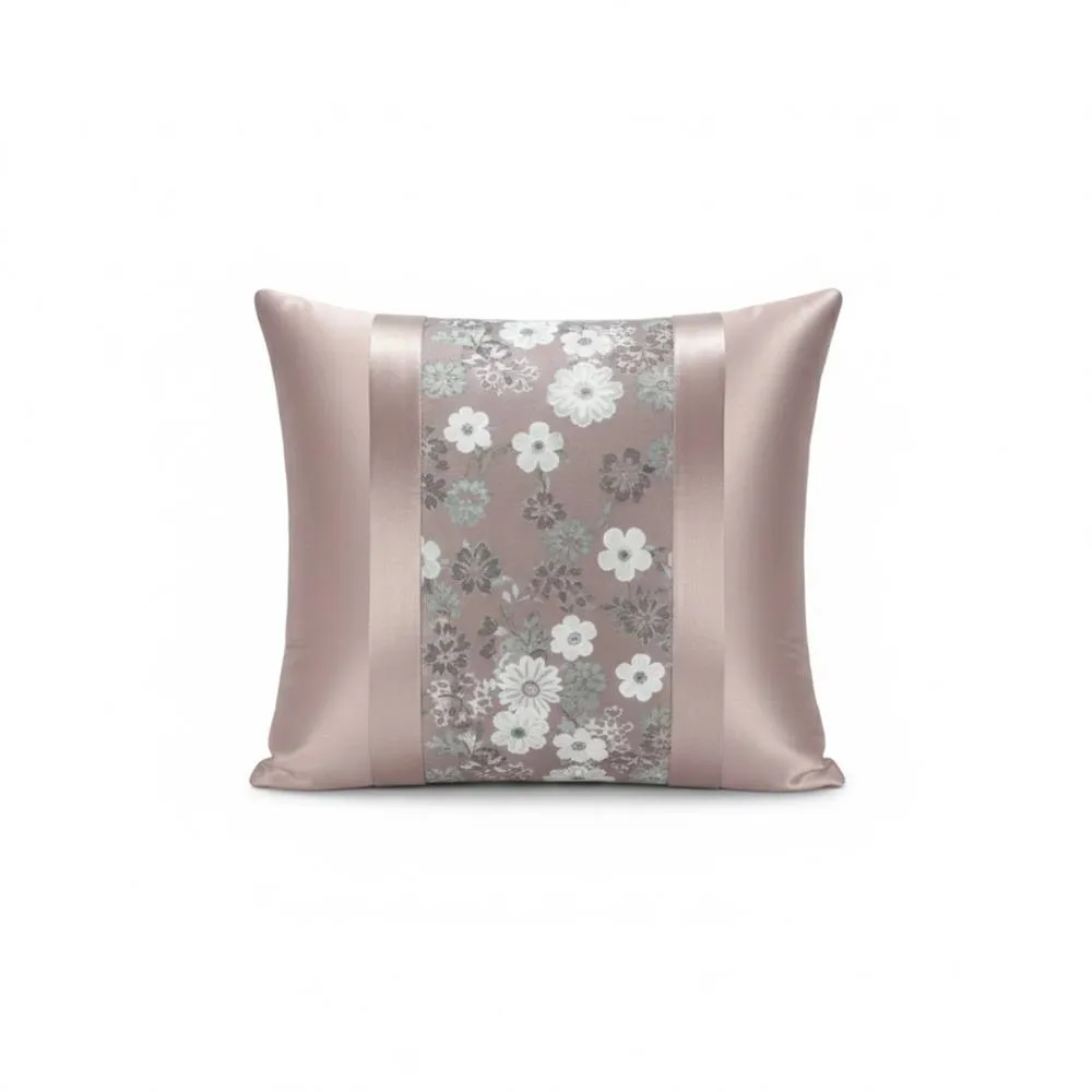 Snug City Floral Sequin Cushion Cover Luxury Decorative Throw Cushion in Pink