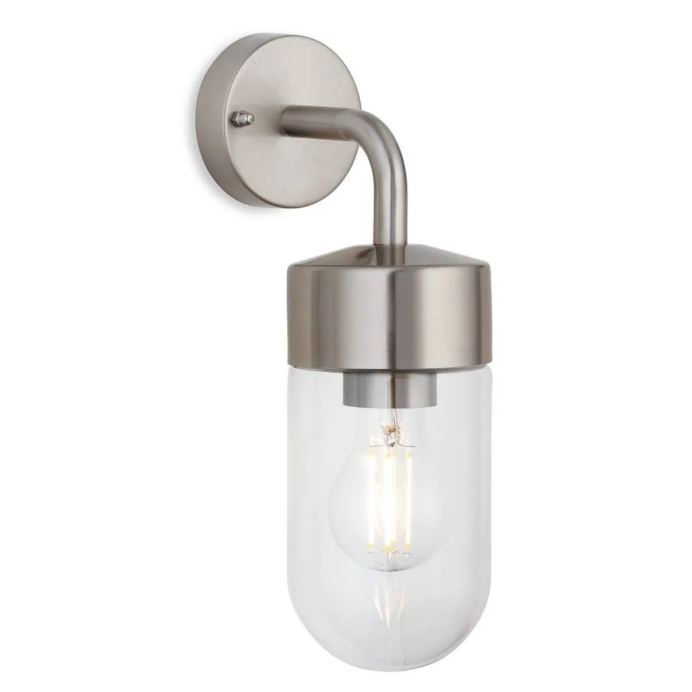 Netlighting Brisbane Wall Light Stainless Steel IP44 in Grey