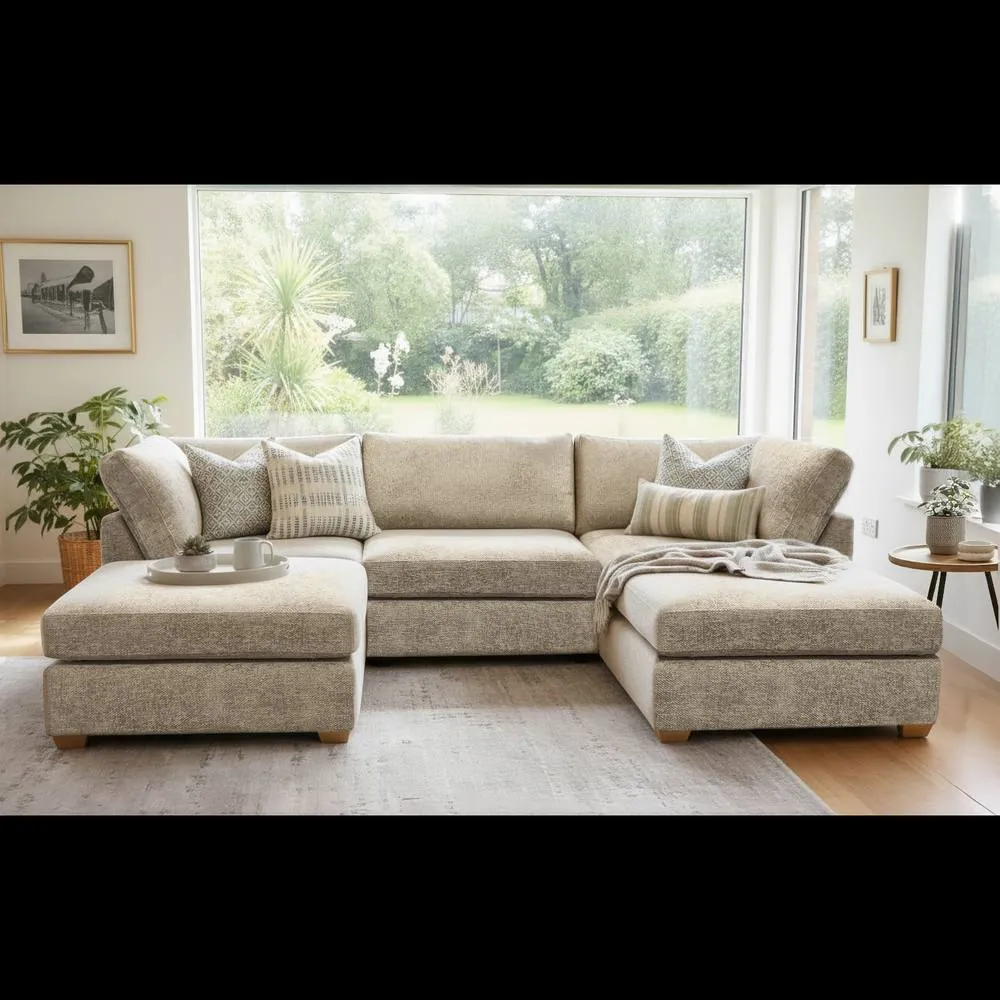 The Great Sofa Company Hyde U Shape Corner Sofa in Stone 1