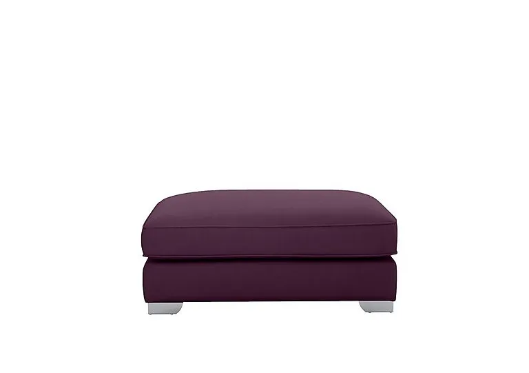 Isobel Rectangular Footstool - Frosted Grape with Chrome Feet