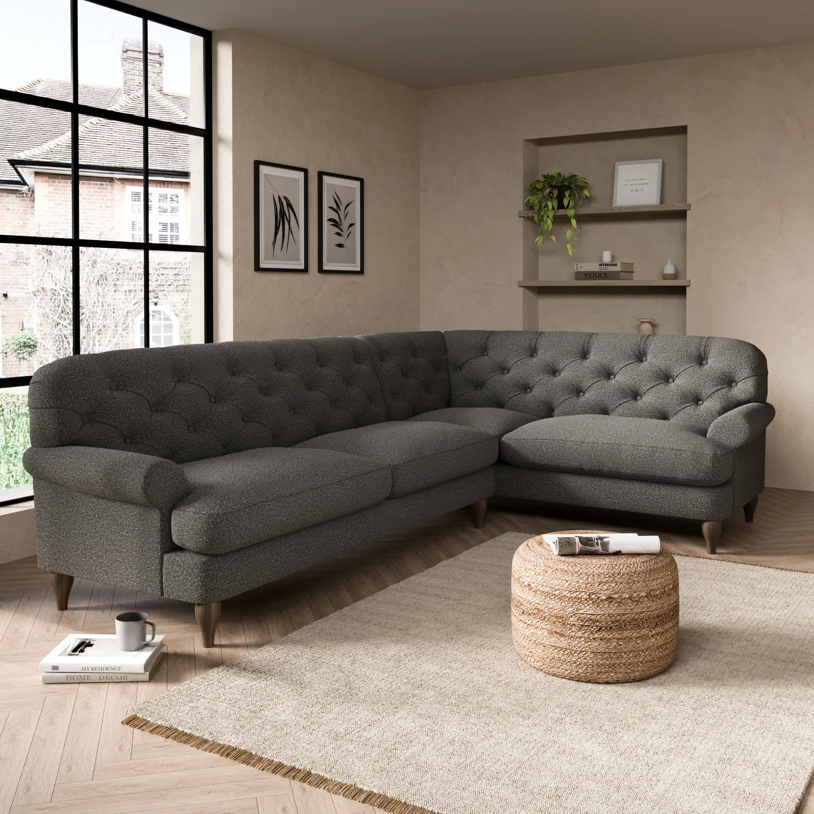 Canterbury Cosy Marl Right Hand Corner Sofa Cosy Marl Granite