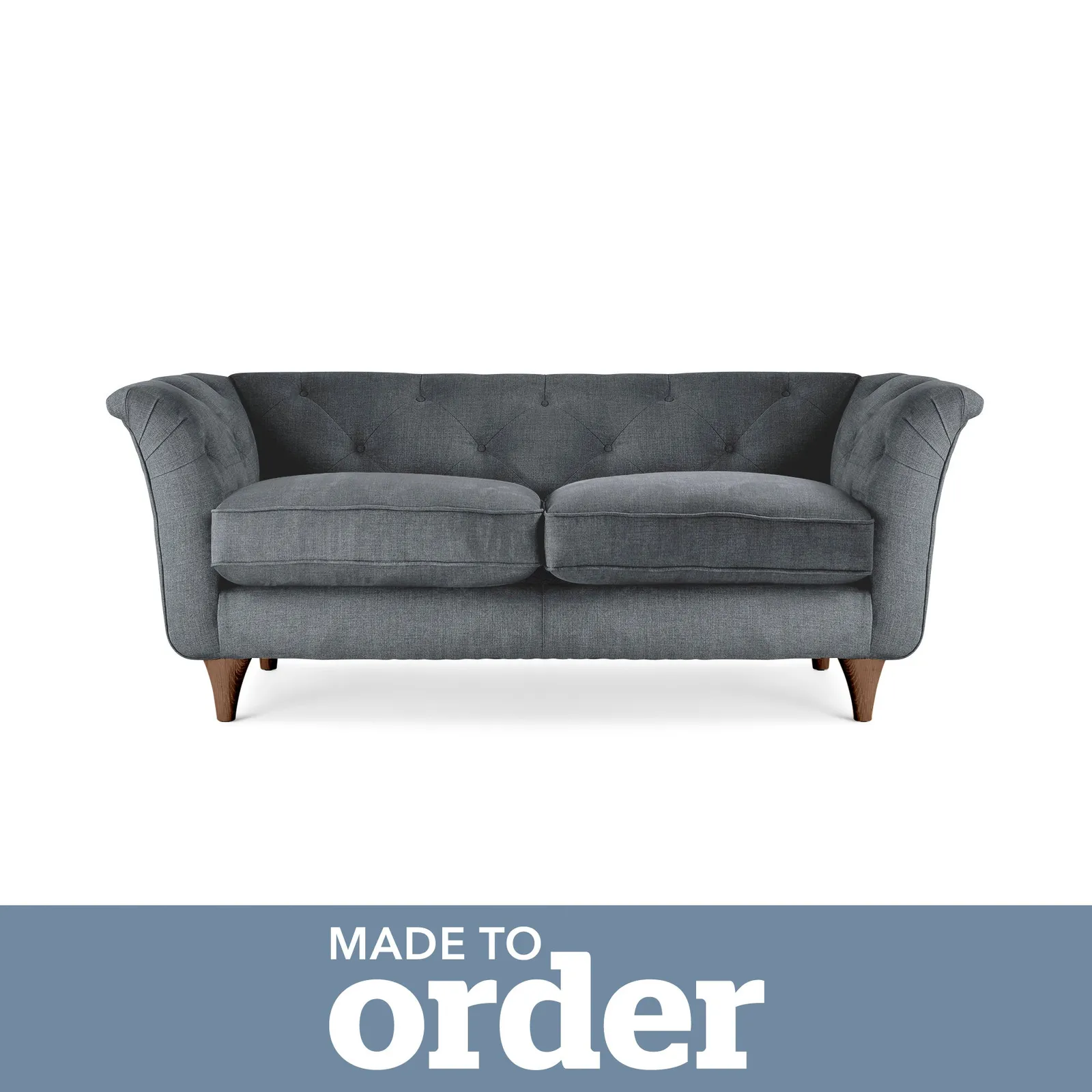 Jaipur 2 Seater Sofa Brushed Plain Fabric Brushed Plain Pewter