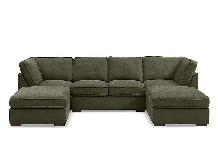 Emilia Large Fabric U-Shaped Sofa - Sofas and Armchairs