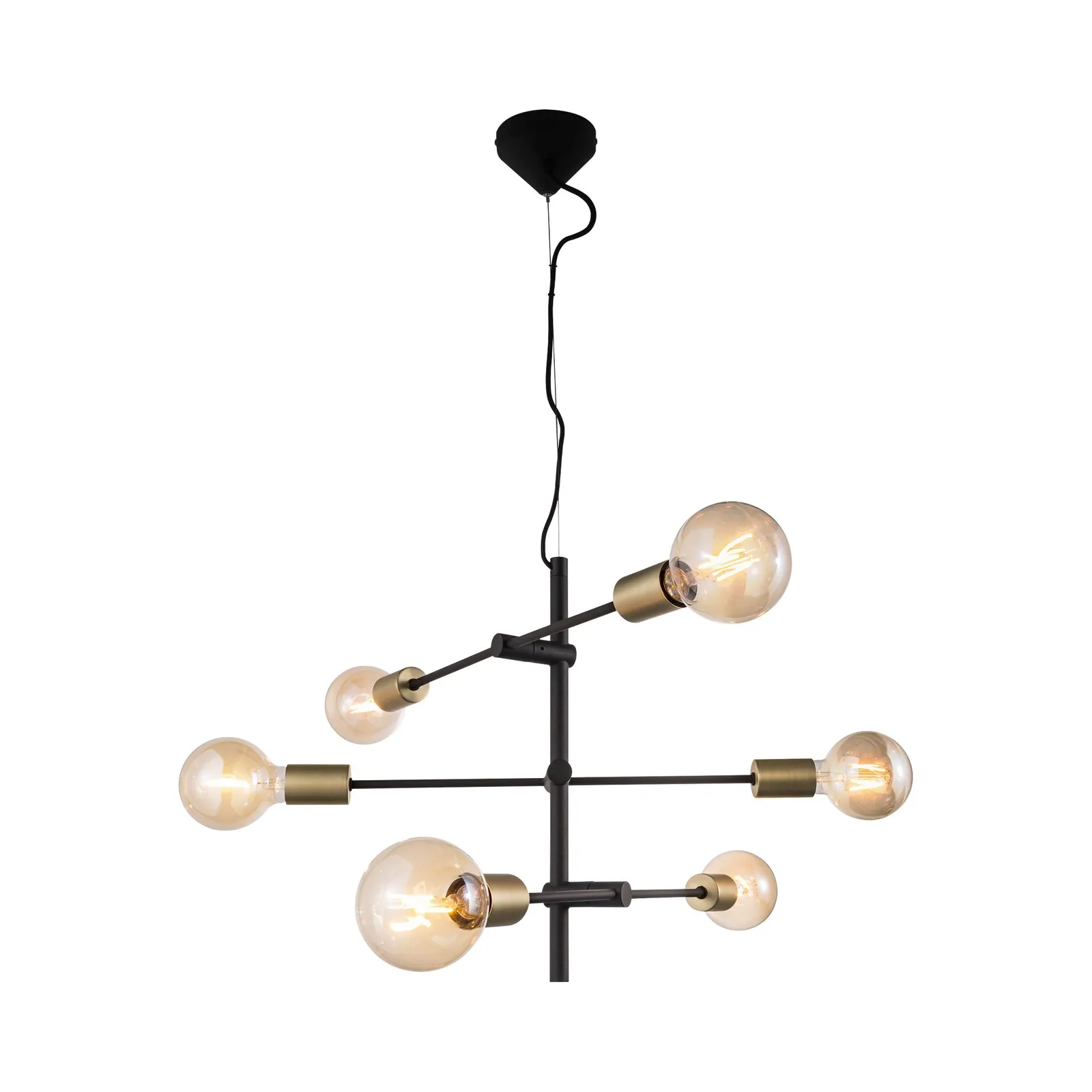 Nordlux Vintage Indoor Pendant Light Black Metal E27 Adjustable Head - Mains Powered, IP20
