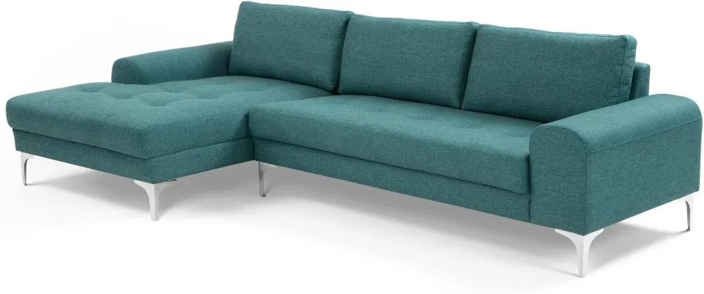 Vittorio Left Hand Facing Chaise End Corner Sofa, Teal