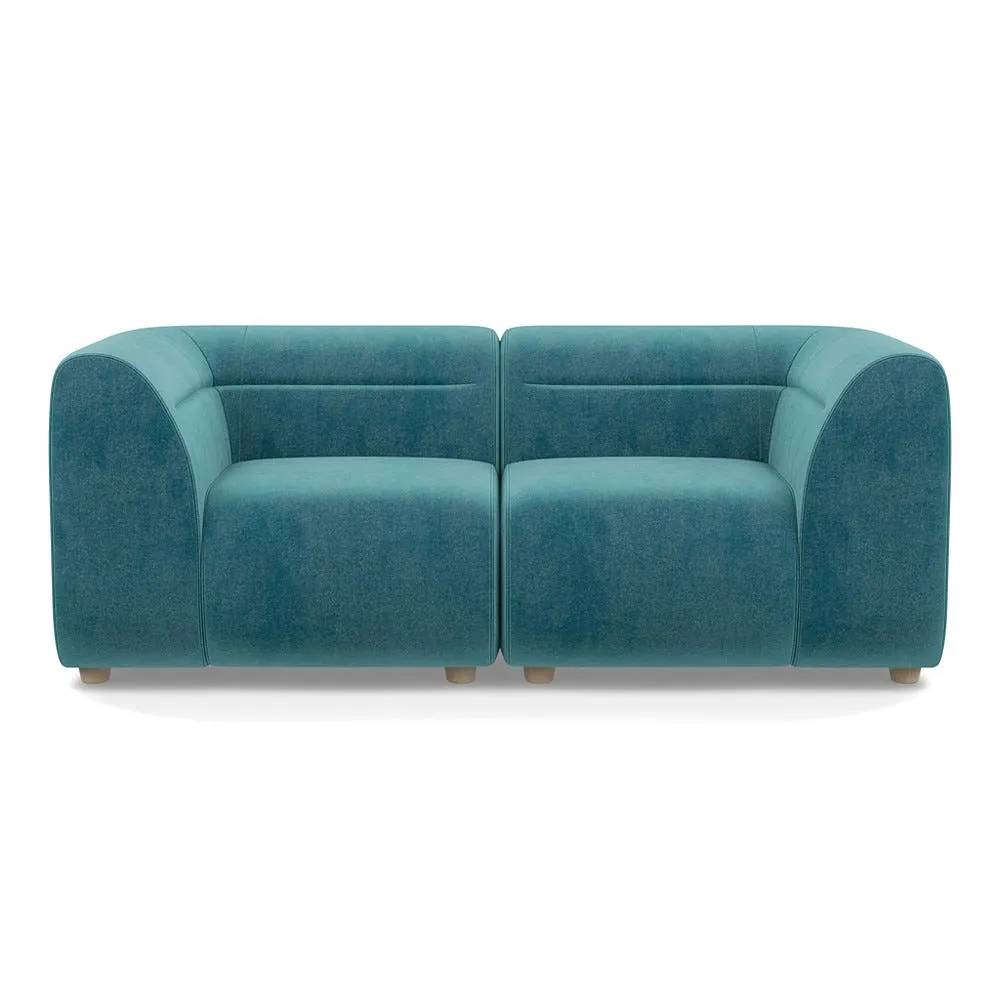 Heal's Lilli 2 Seater Sofa Smart Luxe Velvet Airforce Blue 1