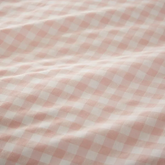 Portloe Gingham Woven 100% Cotton Fitted Sheet 2