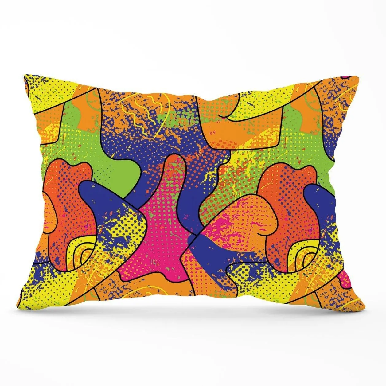 Warren Reed - Designer Bright Abstract Pattern Cushions in Yellow