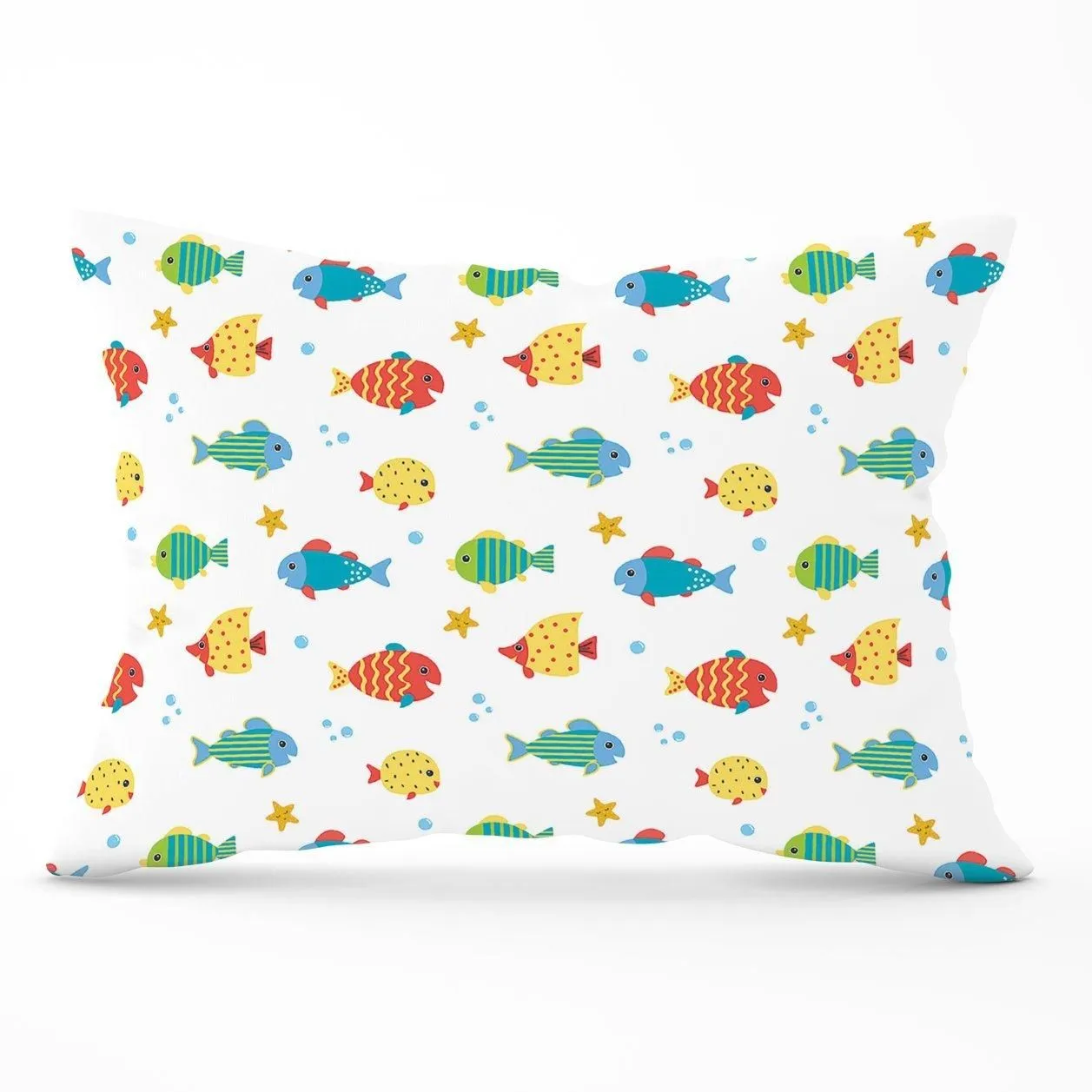 Warren Reed - Designer Swimming Fish Cushions in Blue