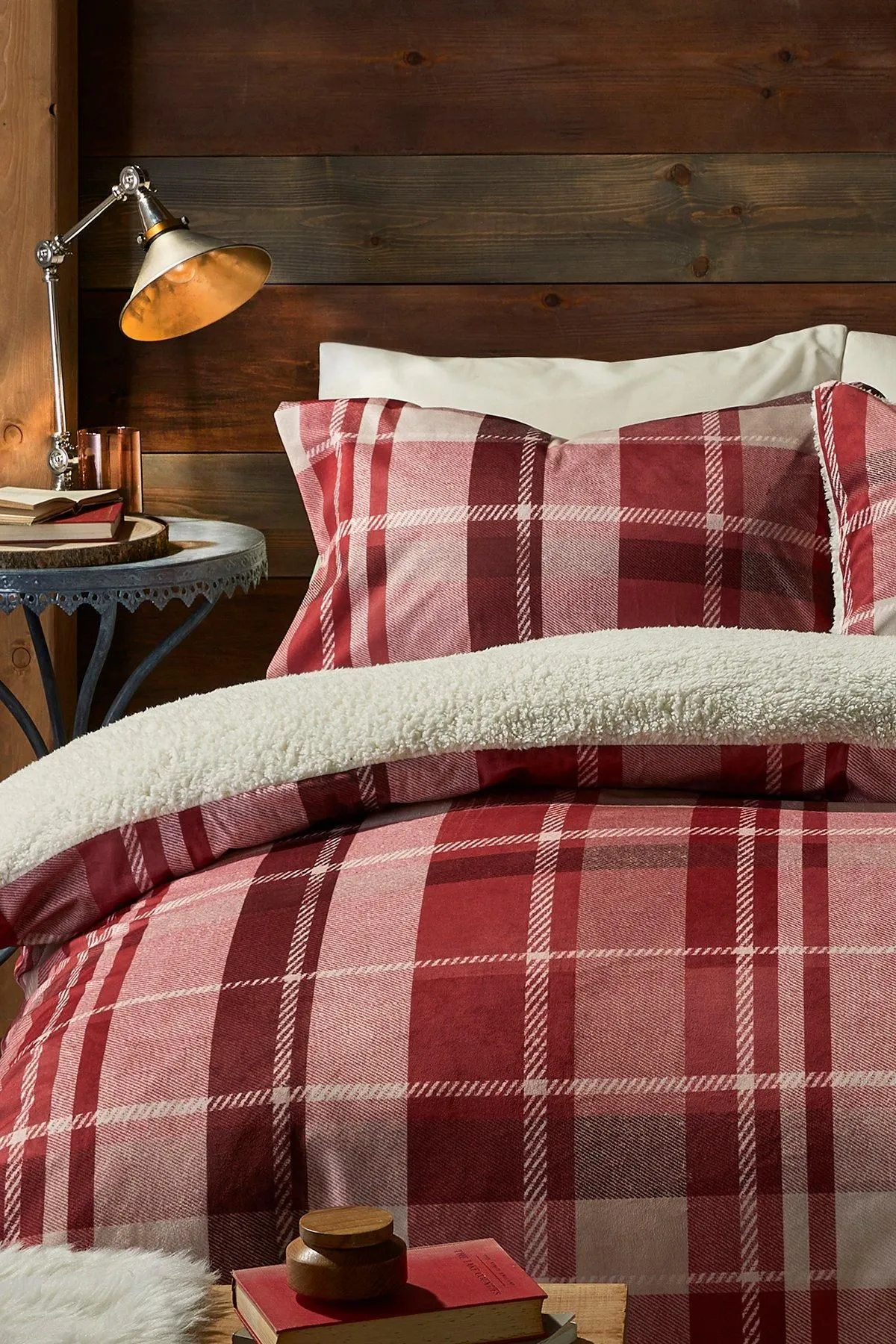 Fusion 'Mulford Check' Plush Duvet Cover Set in Red 2