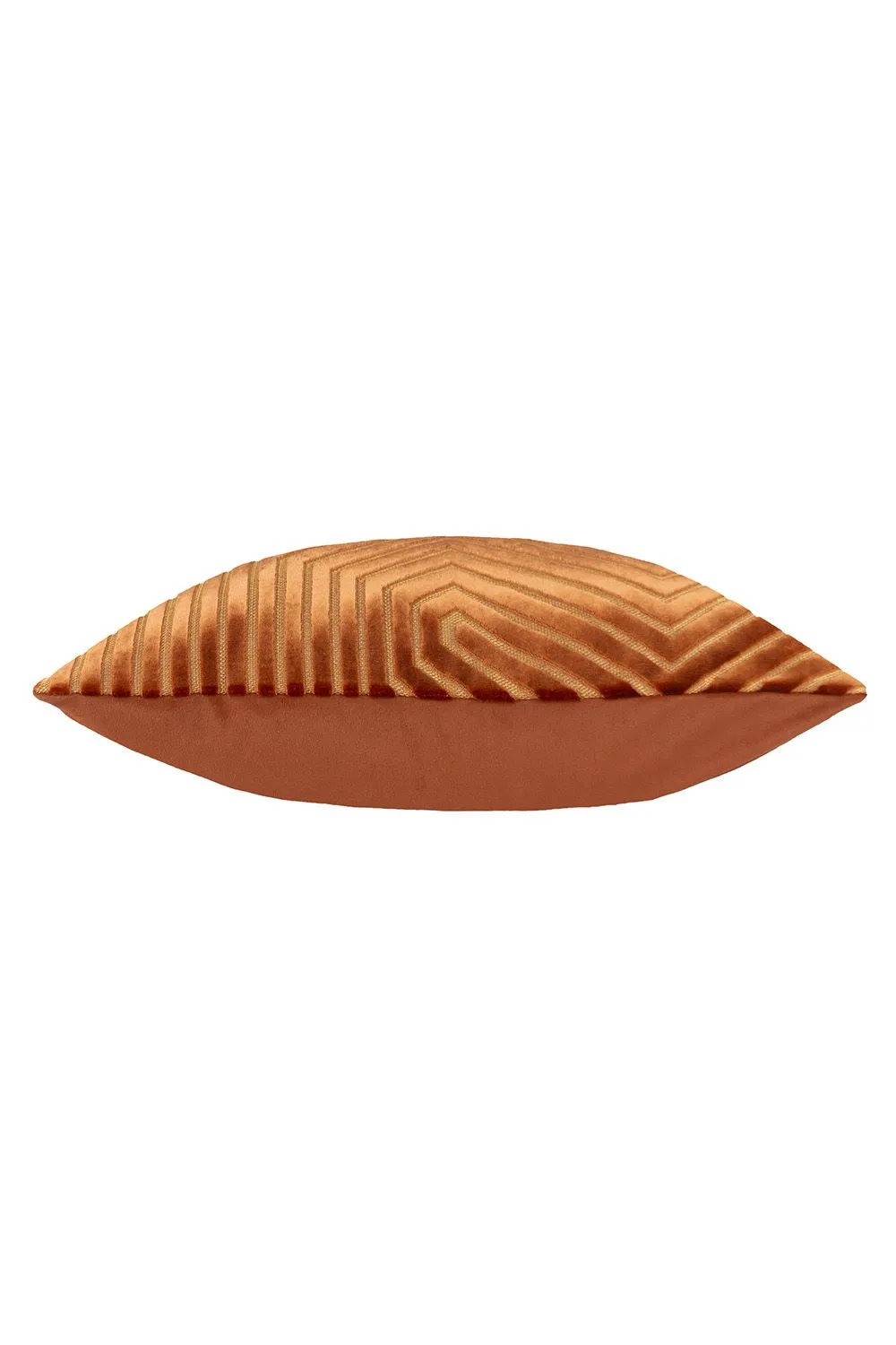 Paoletti Evoke Cut Velvet Cushion in Burnt Orange 3