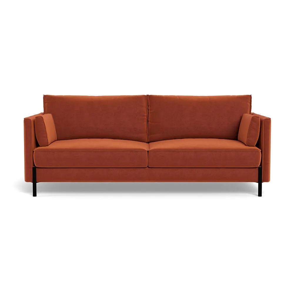 Heal's Tortona 3 Str Sofa Cotton Velvet Russet Black Feet