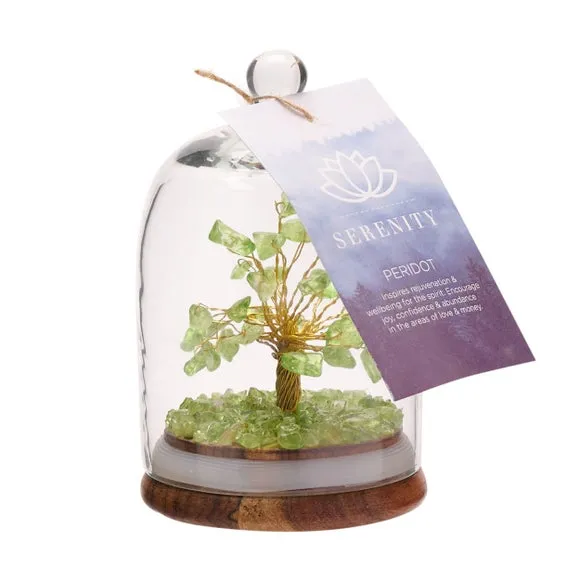 Serenity Peridot Gemstone Glass Dome Tree 3