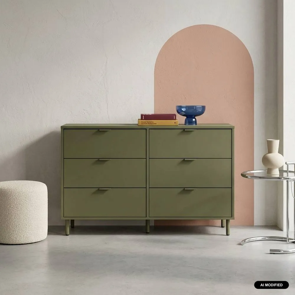 sweeek Chest of 6 drawers wood decor & metal in Khaki 1