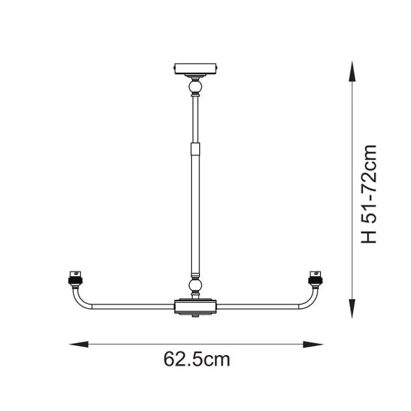 Vogue Leila 2 Light Adjustable Linear Ceiling Light 6