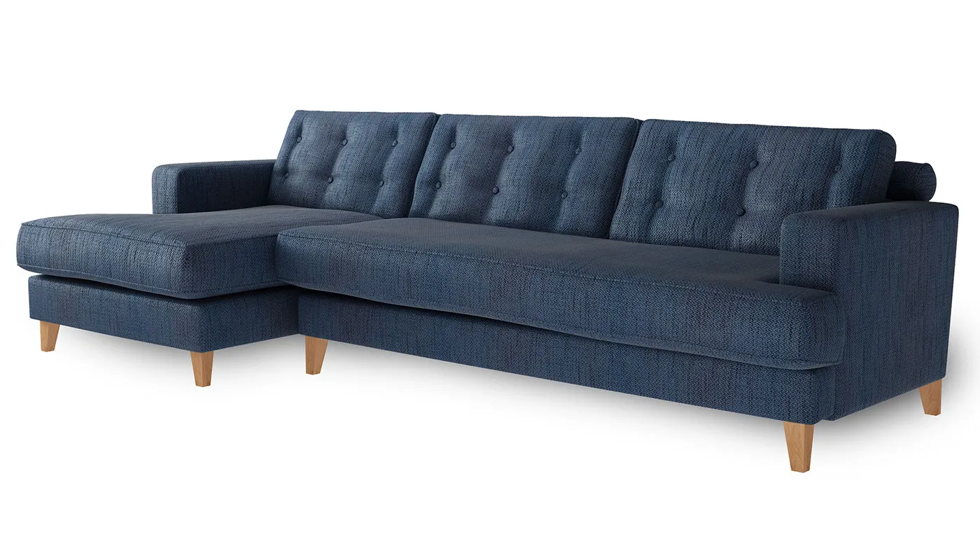 Heal's Mistral Left Hand Corner Sofa Texture Ink Natural Feet