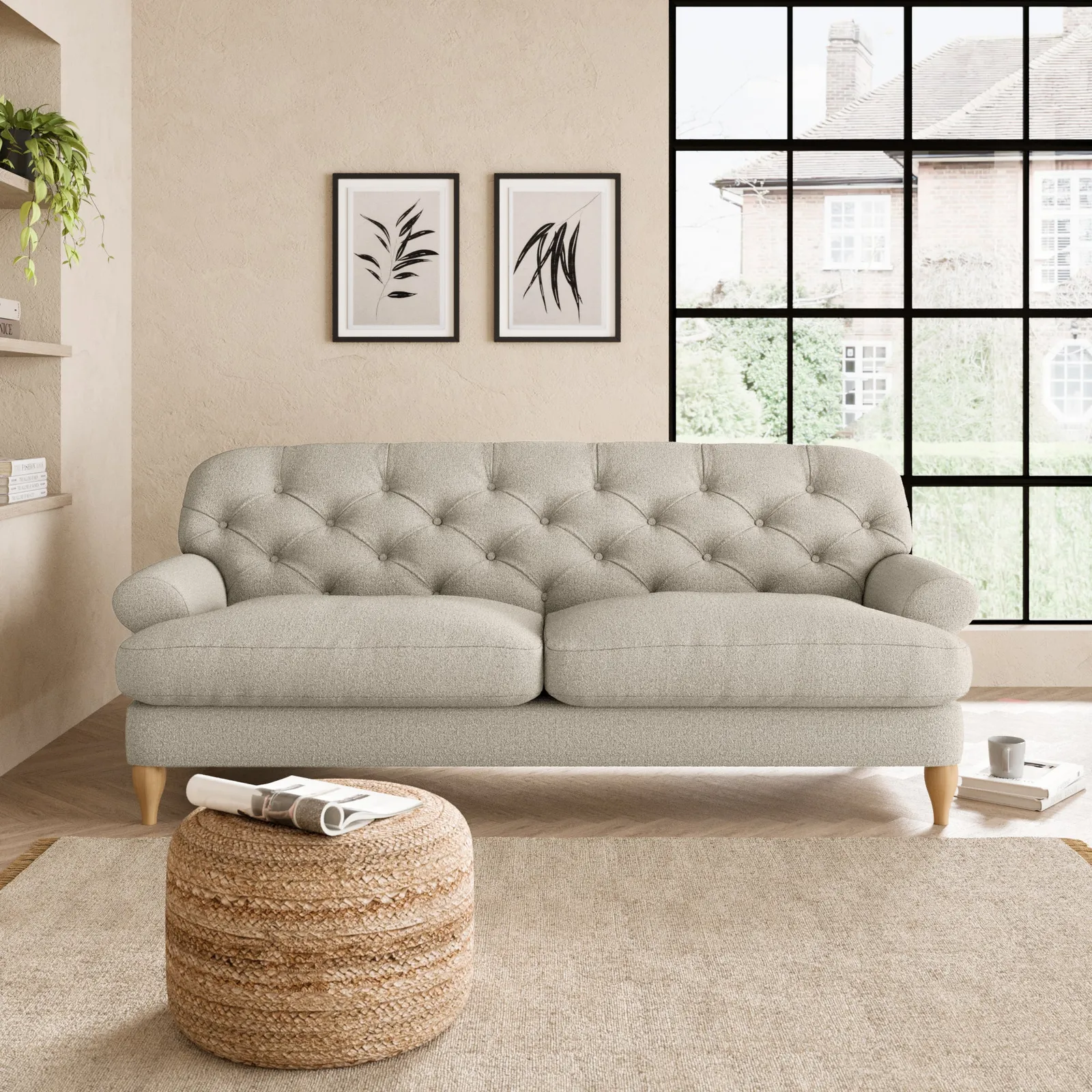 Canterbury Cosy Marl 3 Seater Sofa Grey