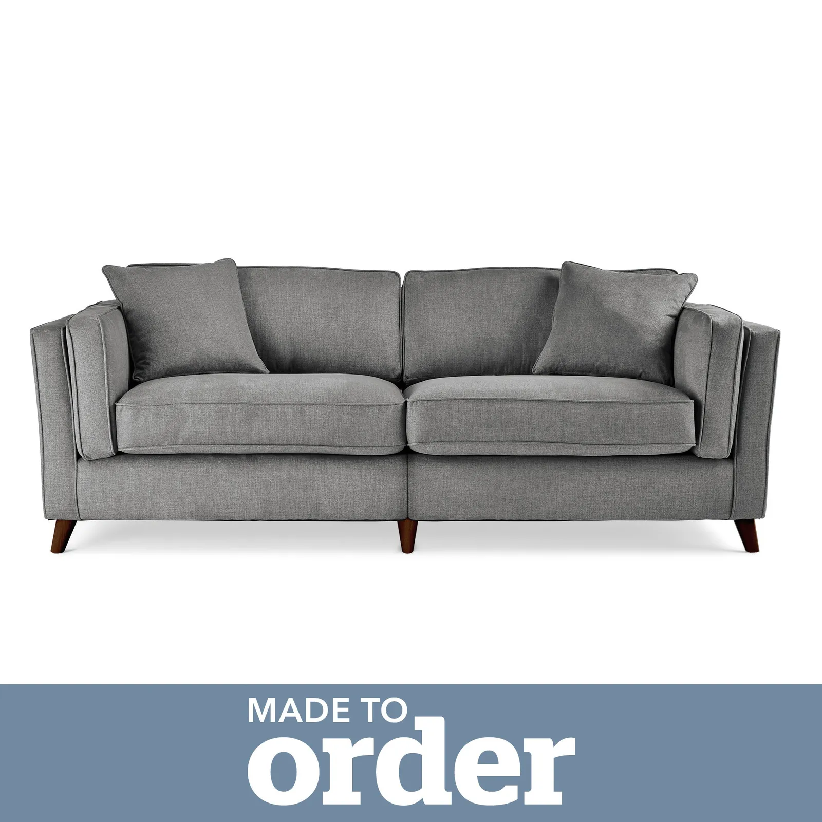 Arabella 4 Seater Sofa Brushed Plain Fabric Grey