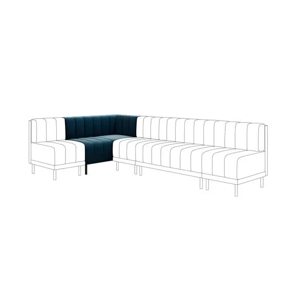 Amali Corner Dining Bench, Matte Plush Velvet 1