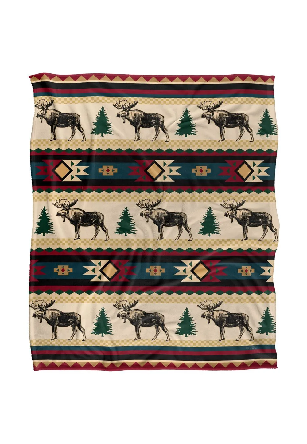 JQ Licensing Southwest Moose Silky Touch Super Soft Throw Blanket 152 X 127 cm in White