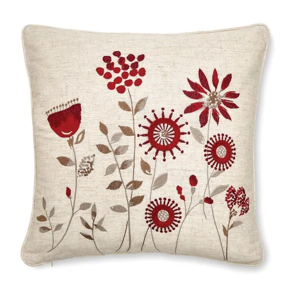 Scandi Field Embroidered Cushion 3