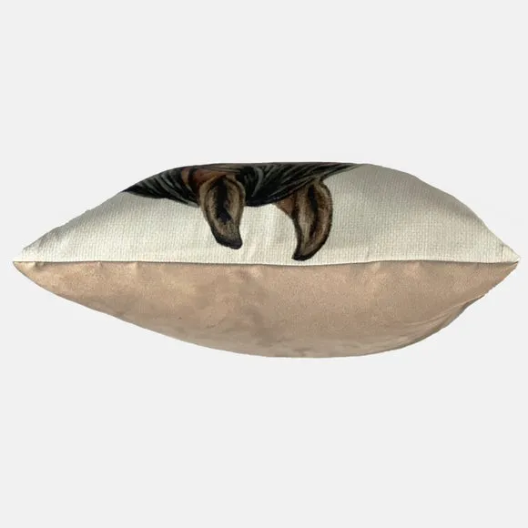 Christine Varley Pale Brown Bay Horse Square Cushion 3