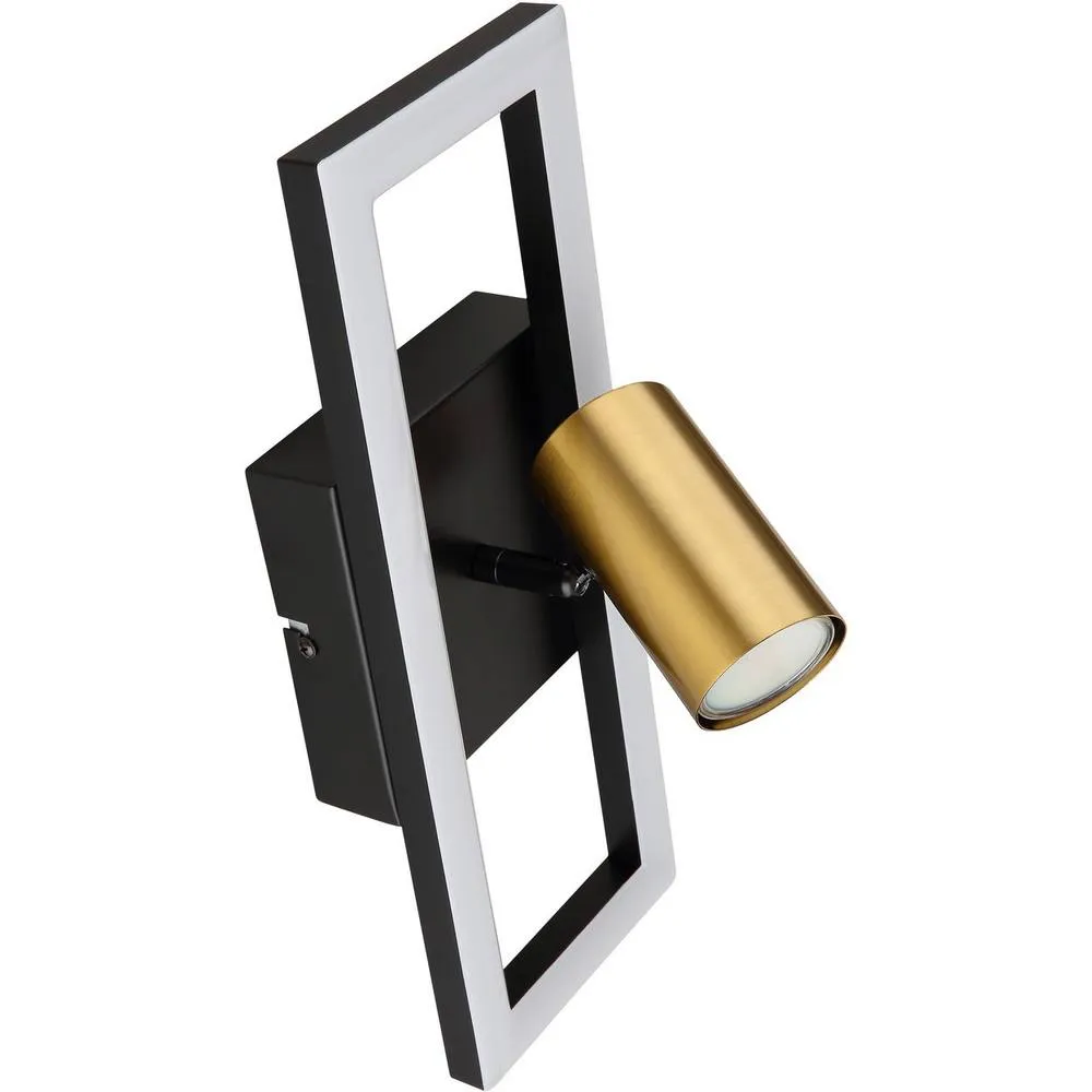 Netlighting Marrie 1 Rectangle Integrated LED Wall Lamp Matt Black 8x LED 3000K 2
