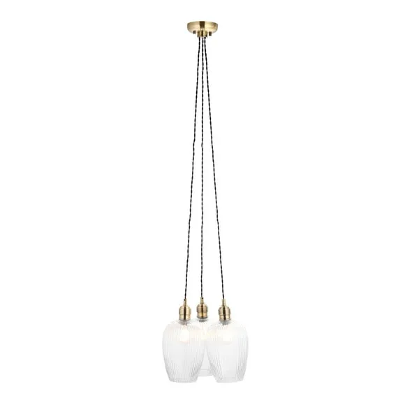 Vogue Sturt 3 Light Ribbed Adjustable Cluster Ceiling Light 6