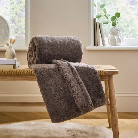 Double Sided Faux Fur Throw Blanket 1