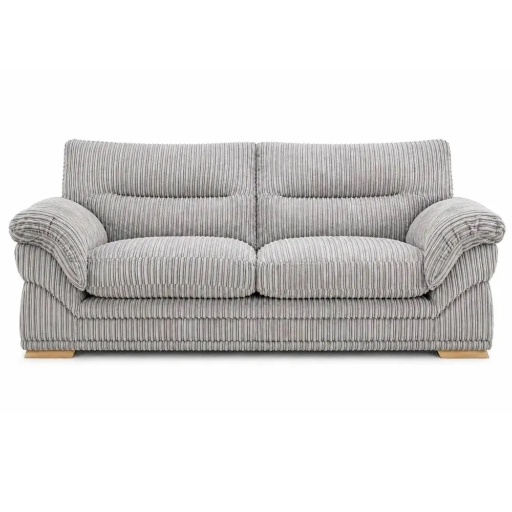 Bliss Furniture Amalfi 3 Seater Claude Sofa Modern Plush Fabric in Silver