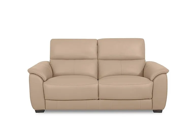 Saffron Leather 3 Seater Sofa - BV Pebble