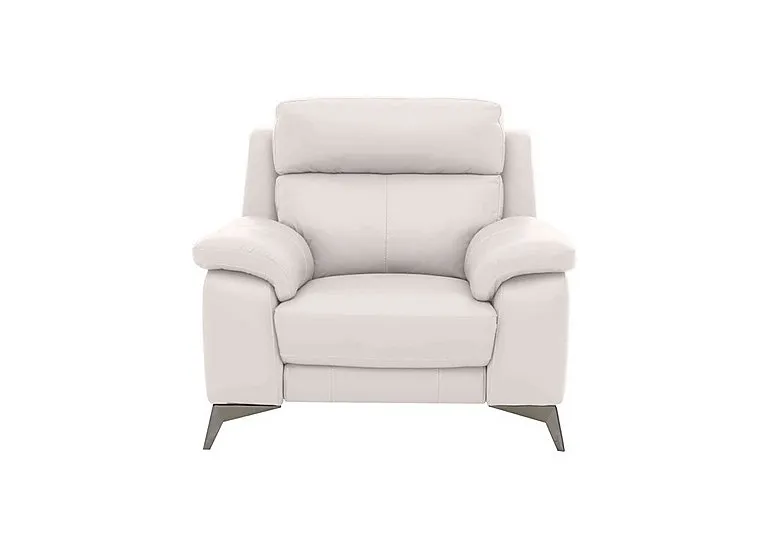 Missouri Leather Recliner Armchair with Power Headrest - BV Star White