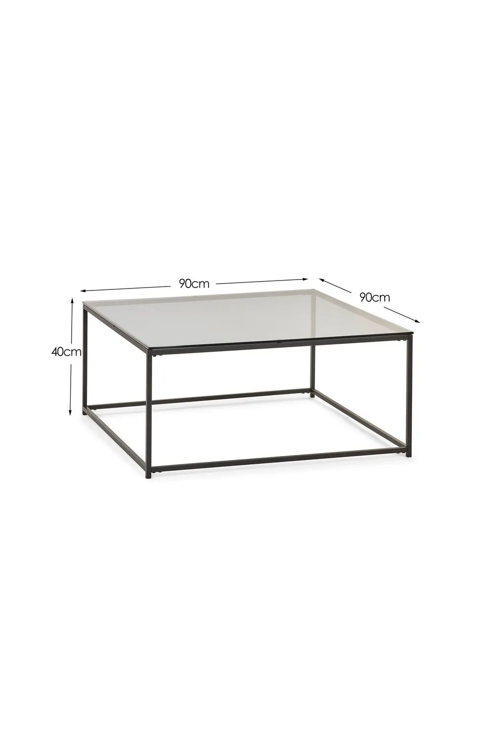 Julian Bowen Chicago Square Glass Top Coffee Table in Black 4