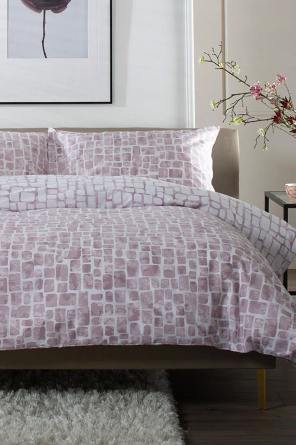 The Lyndon Company Tulle Extrasoft 100% Cotton Breathable Duvet Cover Set in Pink 2