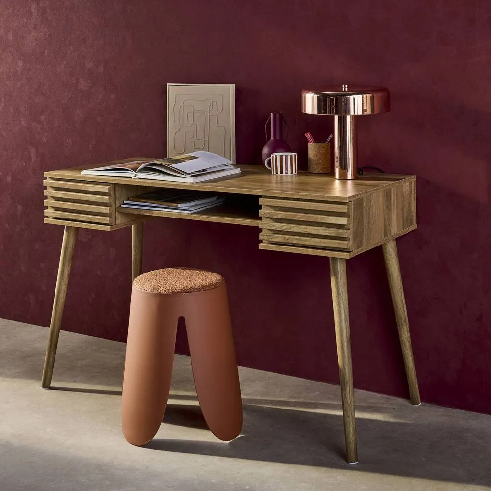 sweeek 2-drawers wooden effect desk in Beige 4